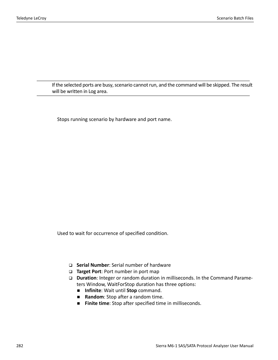 7 stop, 8 waitforstop | Teledyne LeCroy Sierra M6-1 SAS_SATA Protocol Analyzer User Manual User Manual | Page 284 / 302