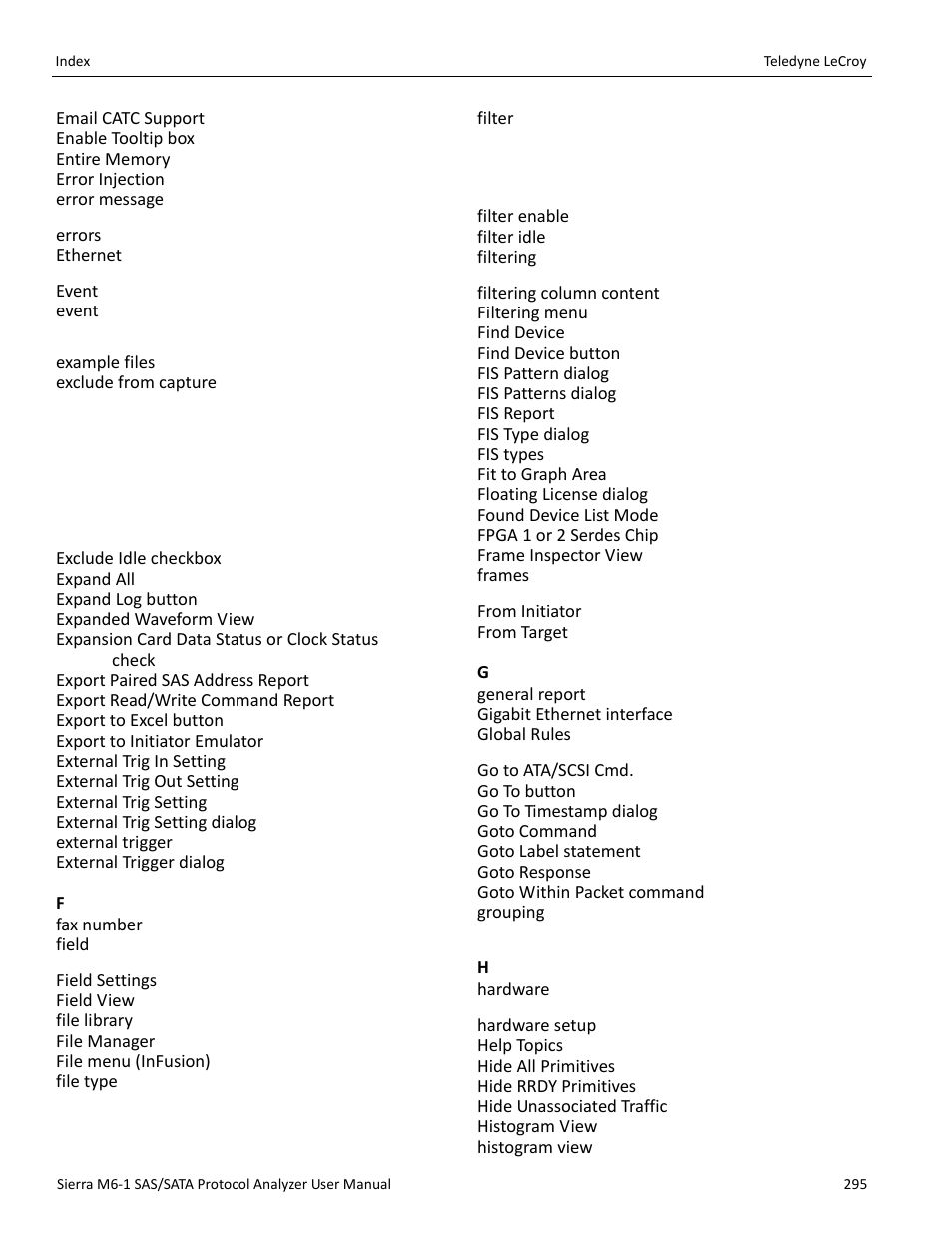 Teledyne LeCroy Sierra M6-1 SAS_SATA Protocol Analyzer User Manual User Manual | Page 297 / 302