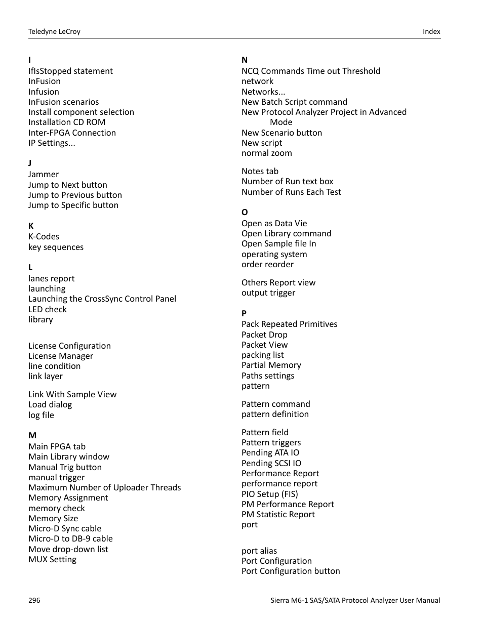 Teledyne LeCroy Sierra M6-1 SAS_SATA Protocol Analyzer User Manual User Manual | Page 298 / 302