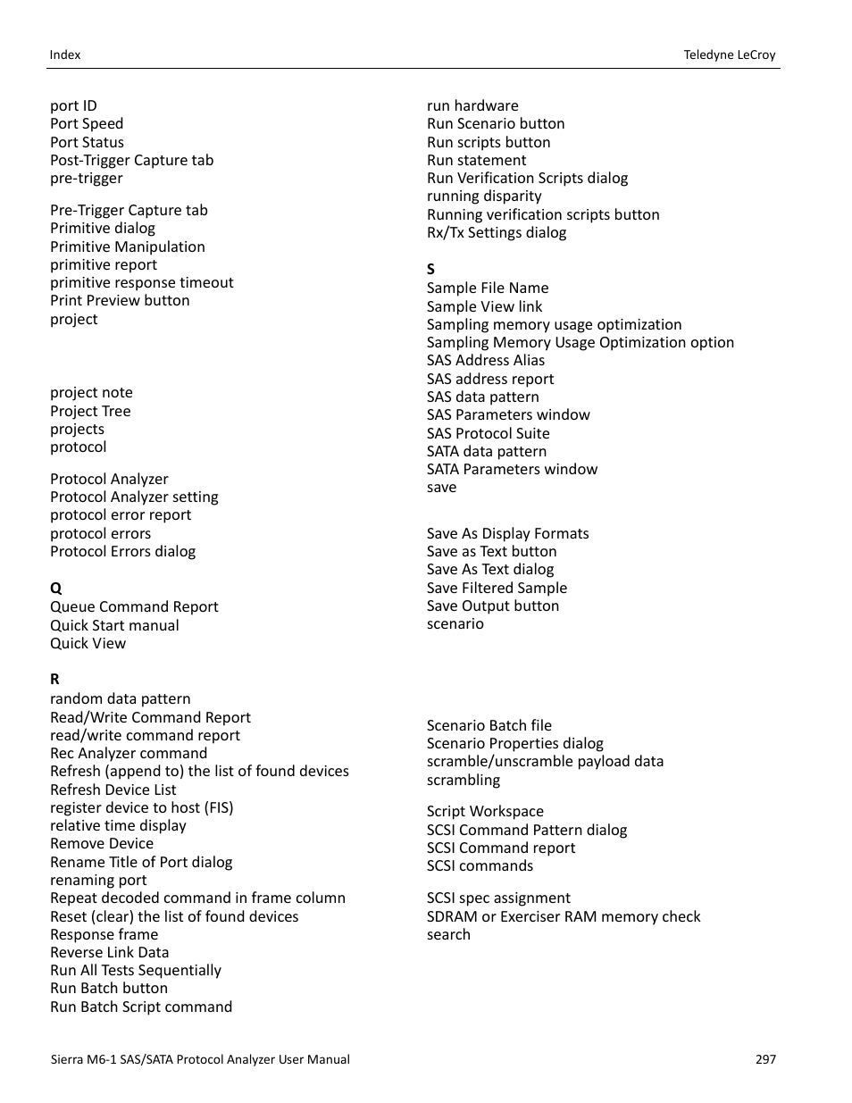 Teledyne LeCroy Sierra M6-1 SAS_SATA Protocol Analyzer User Manual User Manual | Page 299 / 302