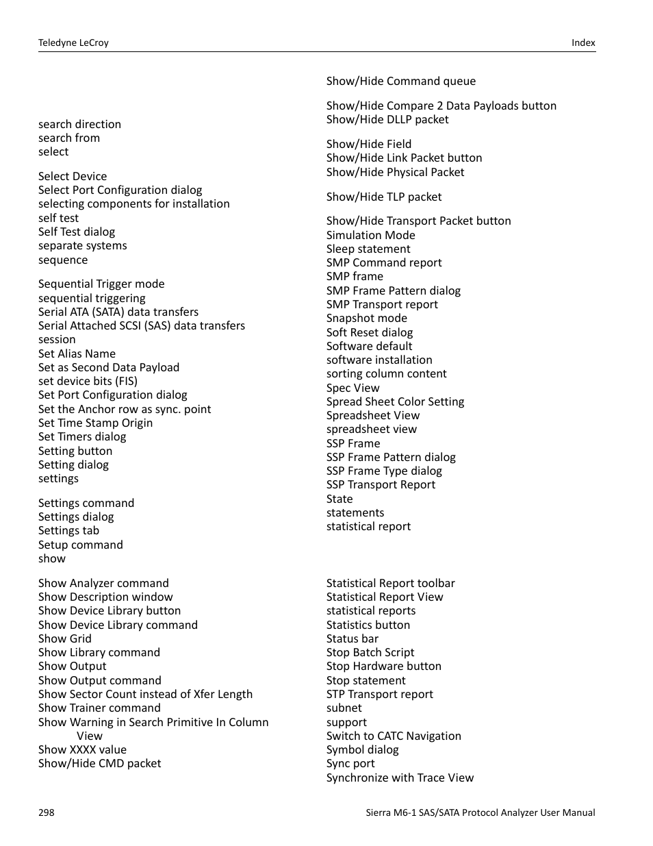 Teledyne LeCroy Sierra M6-1 SAS_SATA Protocol Analyzer User Manual User Manual | Page 300 / 302