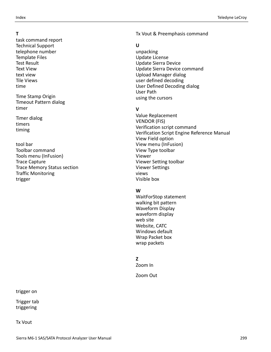 Teledyne LeCroy Sierra M6-1 SAS_SATA Protocol Analyzer User Manual User Manual | Page 301 / 302