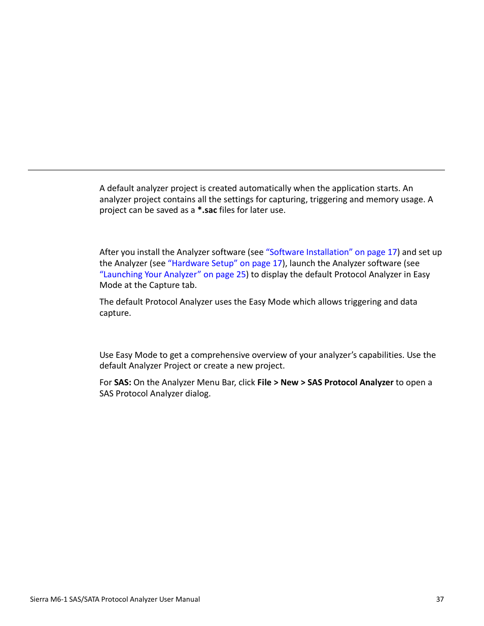 Protocol analysis, 1 easy mode (pre-defined setups), 2 main window | Chapter 2: protocol analysis, Chapter 2 | Teledyne LeCroy Sierra M6-1 SAS_SATA Protocol Analyzer User Manual User Manual | Page 39 / 302