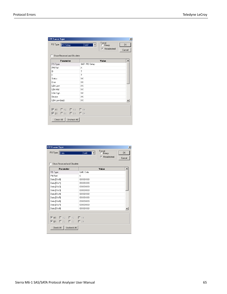 Pio setup, Data | Teledyne LeCroy Sierra M6-1 SAS_SATA Protocol Analyzer User Manual User Manual | Page 67 / 302