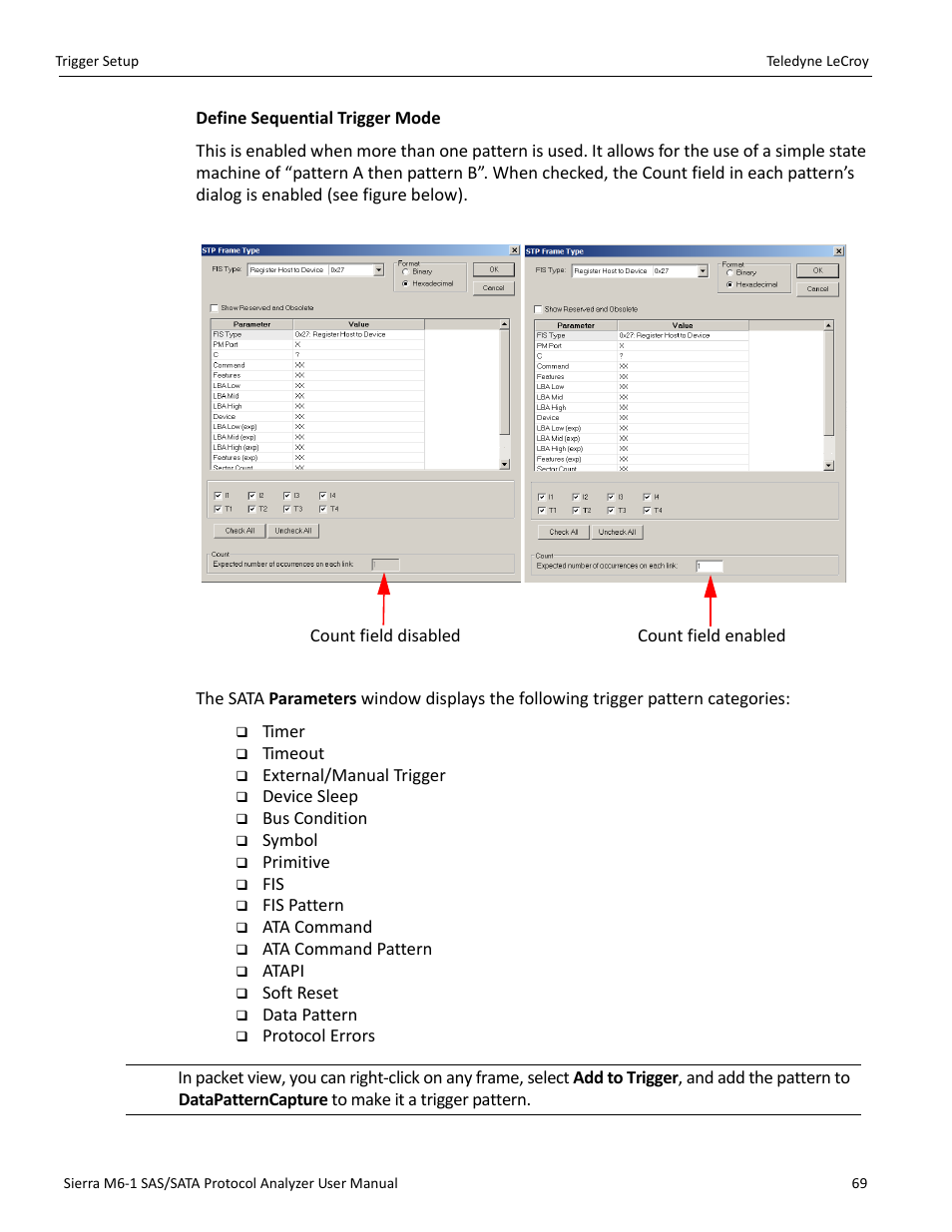 Teledyne LeCroy Sierra M6-1 SAS_SATA Protocol Analyzer User Manual User Manual | Page 71 / 302
