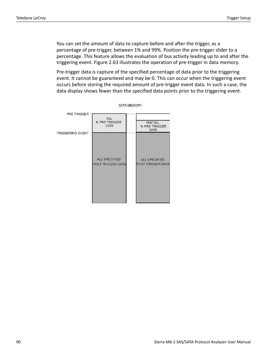 Pre-trigger | Teledyne LeCroy Sierra M6-1 SAS_SATA Protocol Analyzer User Manual User Manual | Page 92 / 302