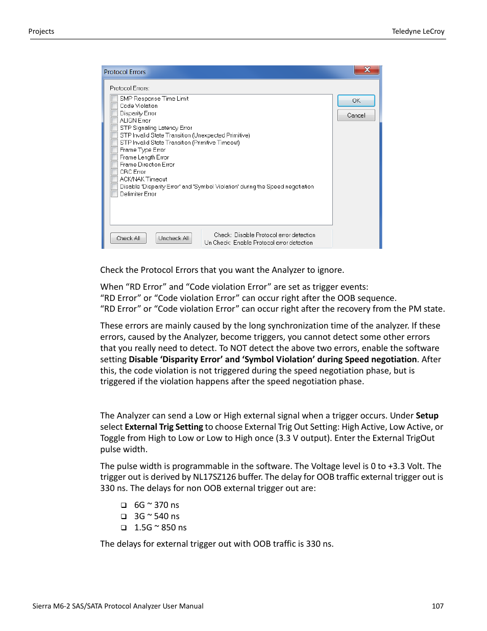 External trig out setting | Teledyne LeCroy Sierra M6-2 SAS_SATA Protocol Analyzer User Manual User Manual | Page 109 / 496