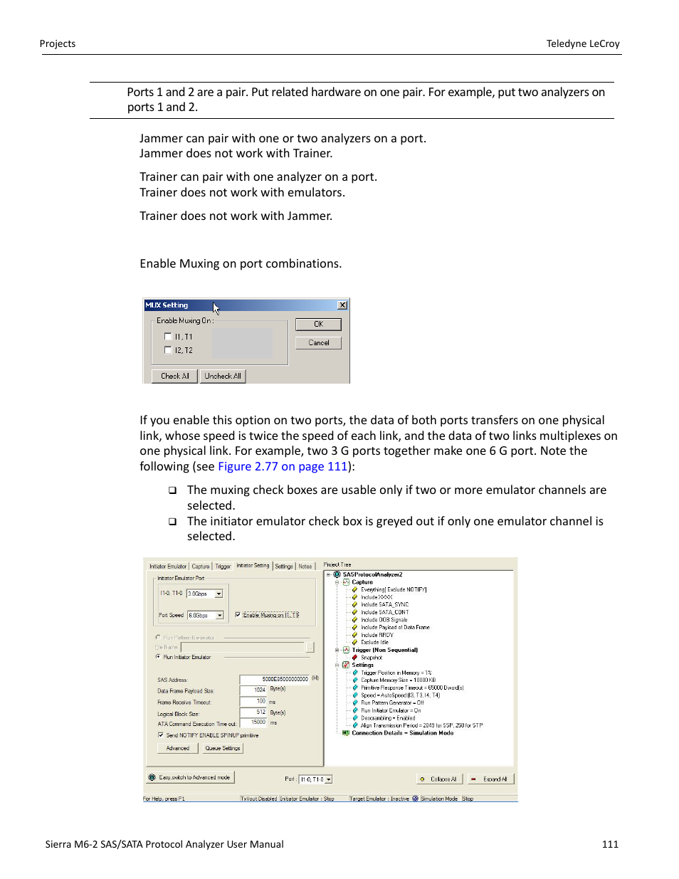 Mux setting (sas only) | Teledyne LeCroy Sierra M6-2 SAS_SATA Protocol Analyzer User Manual User Manual | Page 113 / 496
