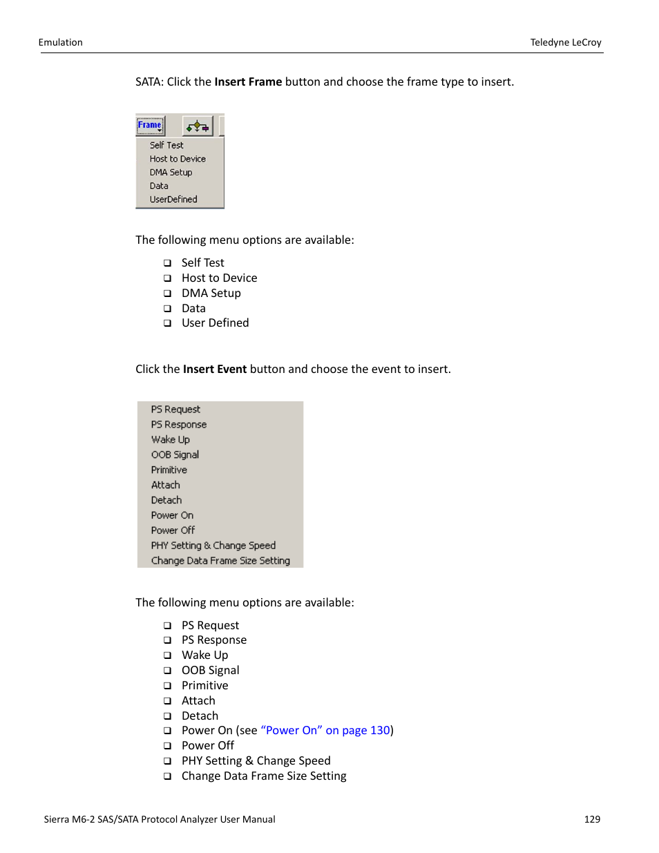 Adding an event, Sleep (see | Teledyne LeCroy Sierra M6-2 SAS_SATA Protocol Analyzer User Manual User Manual | Page 131 / 496