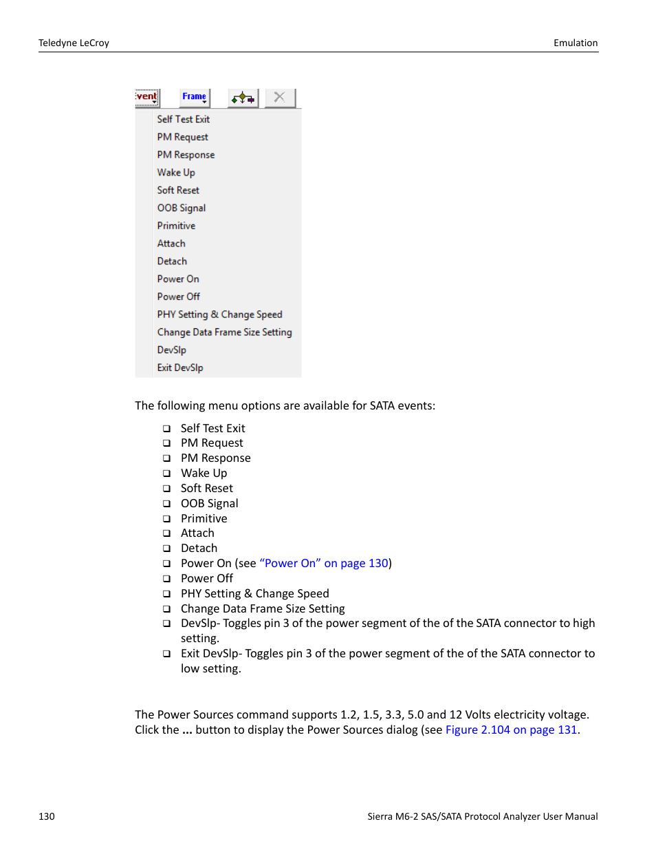 Power on | Teledyne LeCroy Sierra M6-2 SAS_SATA Protocol Analyzer User Manual User Manual | Page 132 / 496