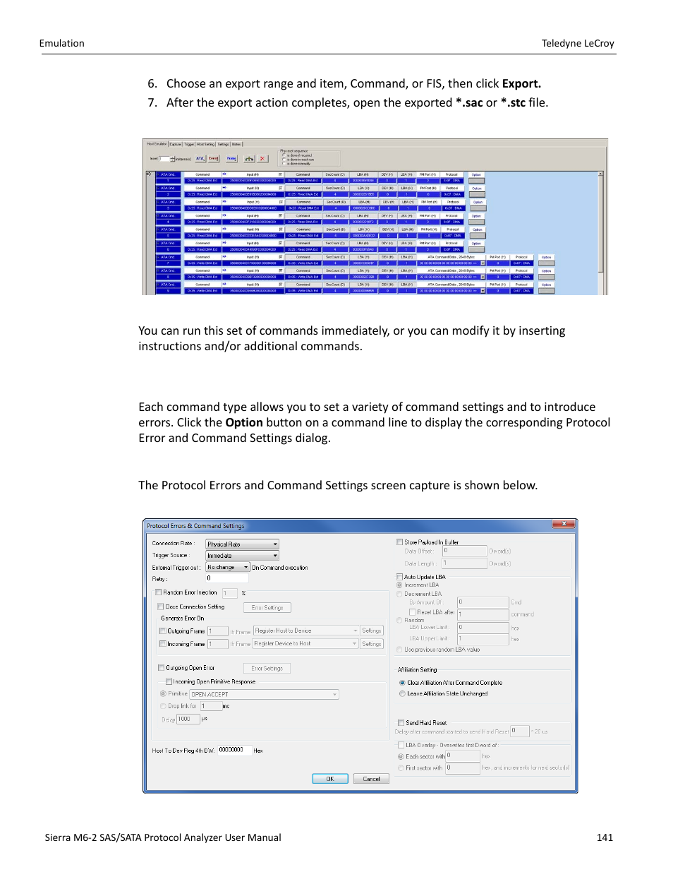 4 error and command settings, Ata error and command settings | Teledyne LeCroy Sierra M6-2 SAS_SATA Protocol Analyzer User Manual User Manual | Page 143 / 496