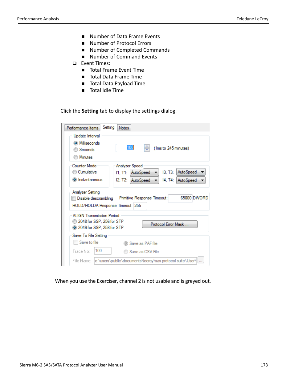 Settings | Teledyne LeCroy Sierra M6-2 SAS_SATA Protocol Analyzer User Manual User Manual | Page 175 / 496