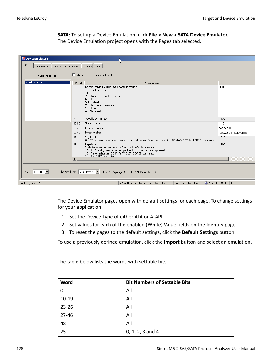 Words with settable bits | Teledyne LeCroy Sierra M6-2 SAS_SATA Protocol Analyzer User Manual User Manual | Page 180 / 496