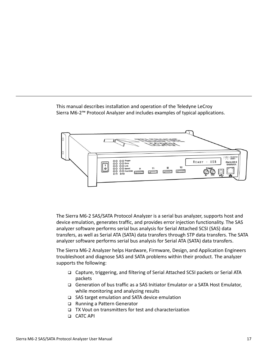Teledyne LeCroy Sierra M6-2 SAS_SATA Protocol Analyzer User Manual User Manual | Page 19 / 496