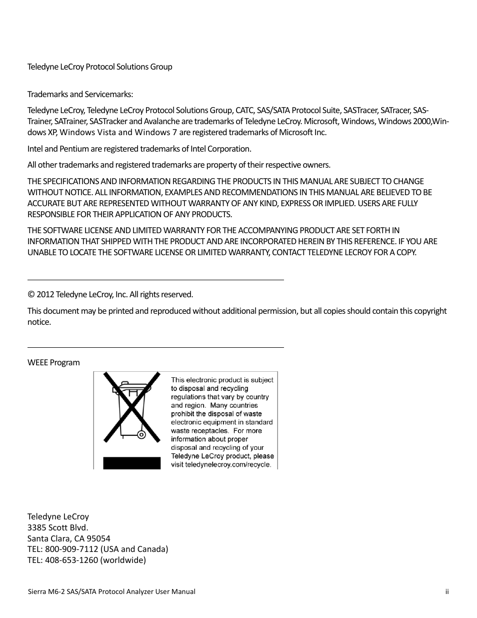 Teledyne LeCroy Sierra M6-2 SAS_SATA Protocol Analyzer User Manual User Manual | Page 2 / 496