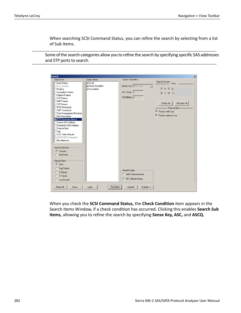 Search sub items | Teledyne LeCroy Sierra M6-2 SAS_SATA Protocol Analyzer User Manual User Manual | Page 284 / 496