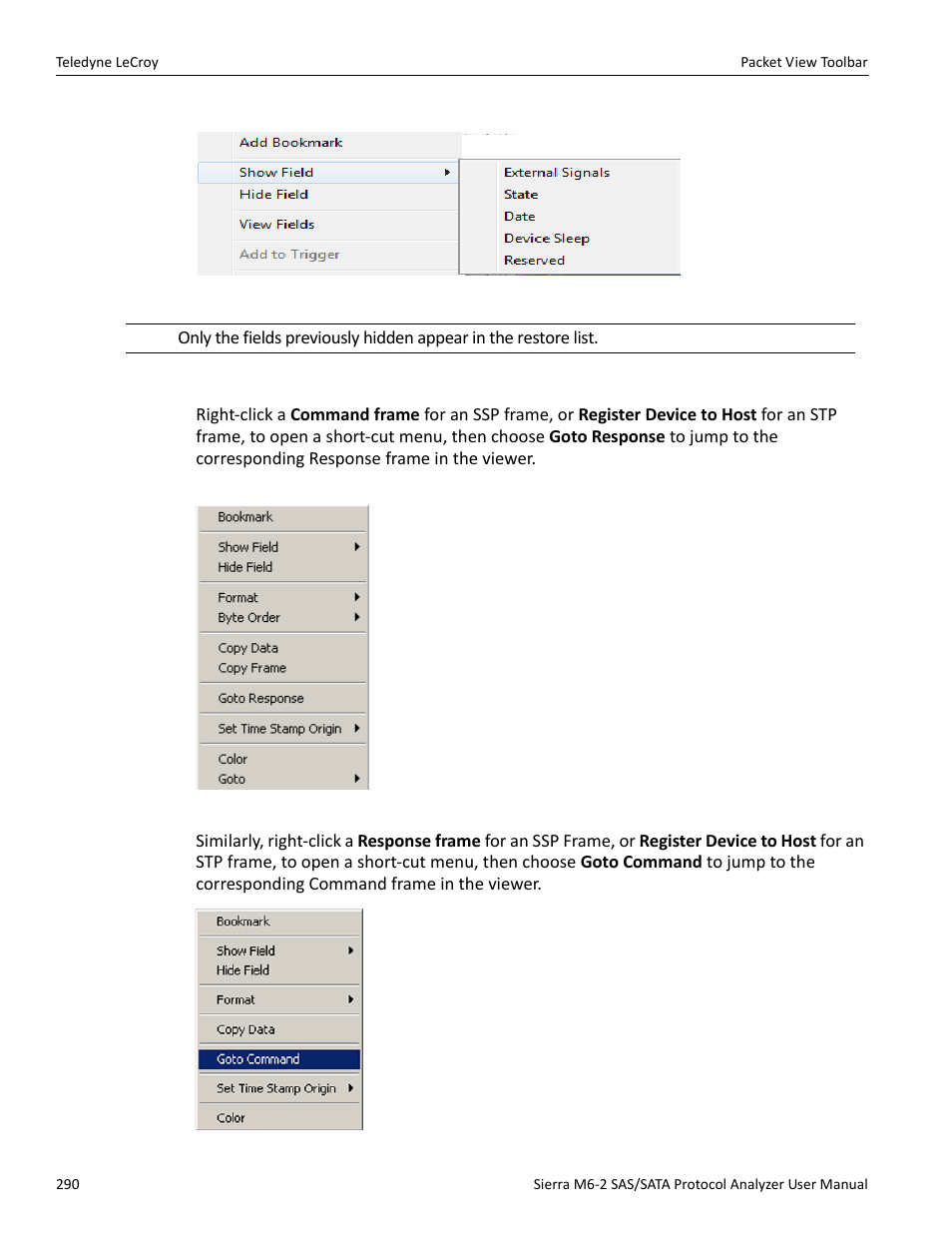 Related frames | Teledyne LeCroy Sierra M6-2 SAS_SATA Protocol Analyzer User Manual User Manual | Page 292 / 496