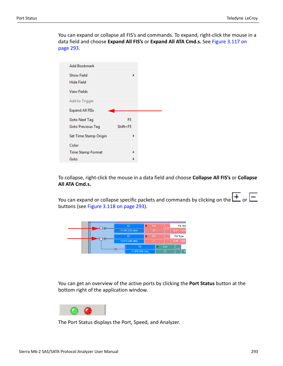 10 port status | Teledyne LeCroy Sierra M6-2 SAS_SATA Protocol Analyzer User Manual User Manual | Page 295 / 496