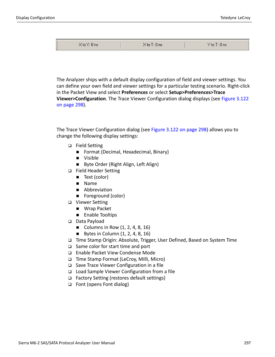 14 display configuration, 1 trace viewer configuration | Teledyne LeCroy Sierra M6-2 SAS_SATA Protocol Analyzer User Manual User Manual | Page 299 / 496