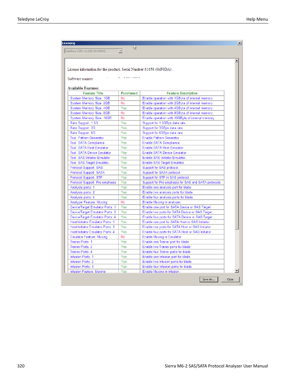 Teledyne LeCroy Sierra M6-2 SAS_SATA Protocol Analyzer User Manual User Manual | Page 322 / 496