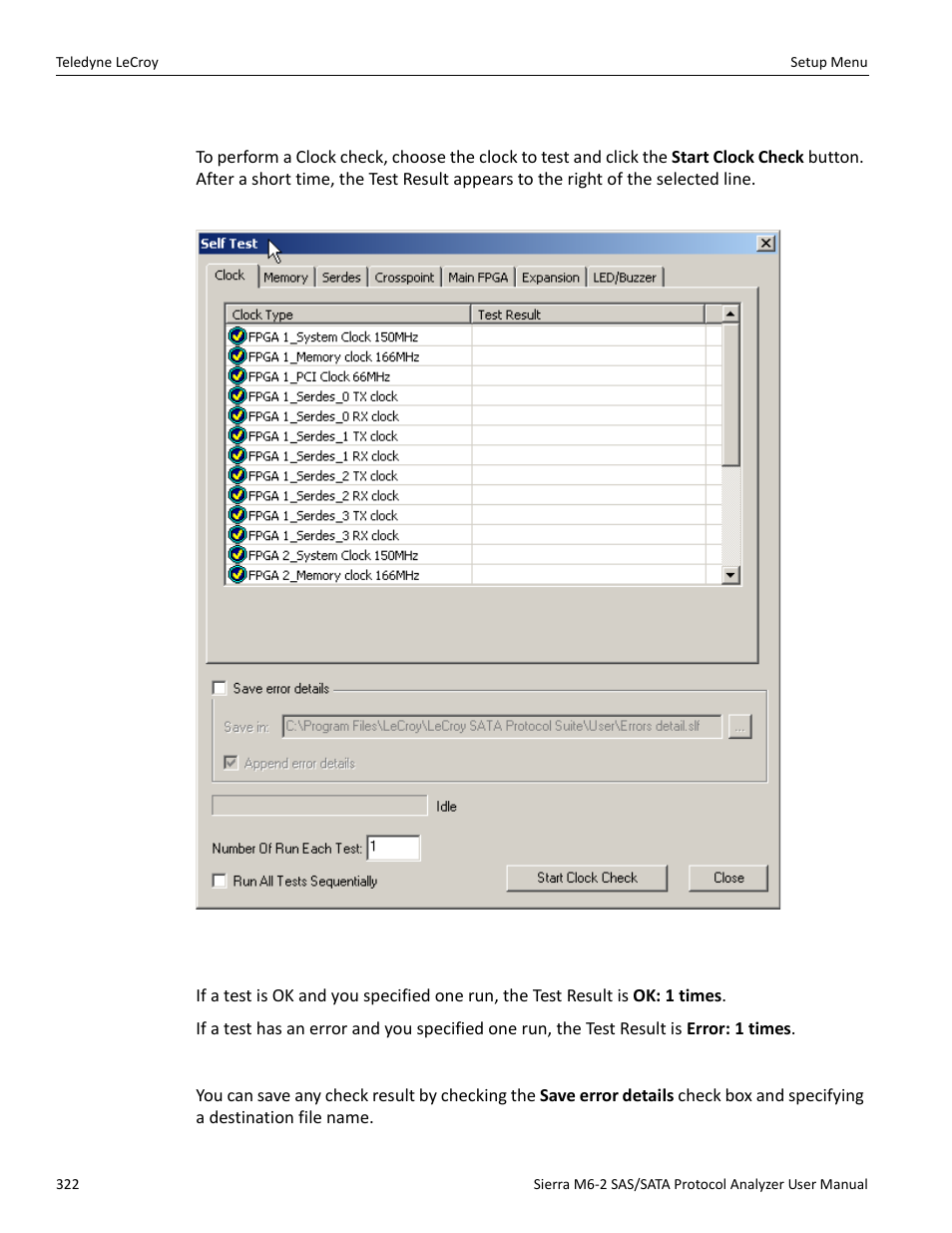 2 clock check | Teledyne LeCroy Sierra M6-2 SAS_SATA Protocol Analyzer User Manual User Manual | Page 324 / 496