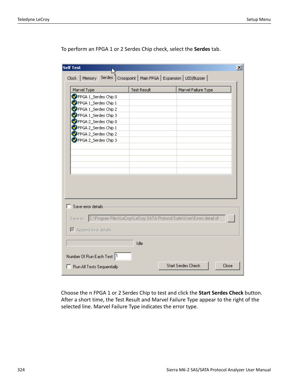 4 serdes check | Teledyne LeCroy Sierra M6-2 SAS_SATA Protocol Analyzer User Manual User Manual | Page 326 / 496