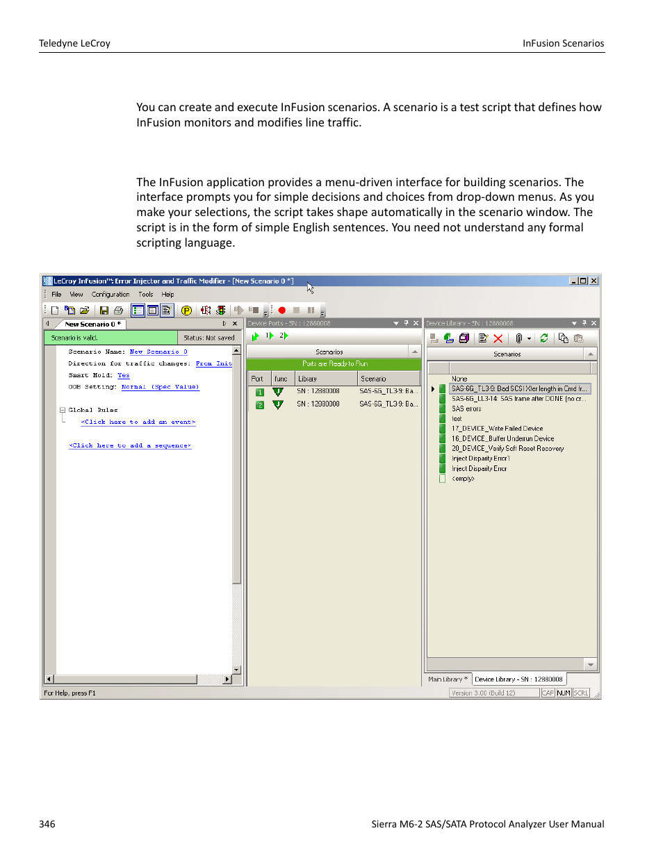 4 infusion scenarios, 1 scenarios overview | Teledyne LeCroy Sierra M6-2 SAS_SATA Protocol Analyzer User Manual User Manual | Page 348 / 496