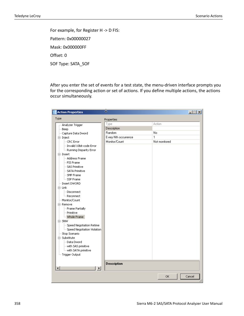 8 scenario actions | Teledyne LeCroy Sierra M6-2 SAS_SATA Protocol Analyzer User Manual User Manual | Page 360 / 496