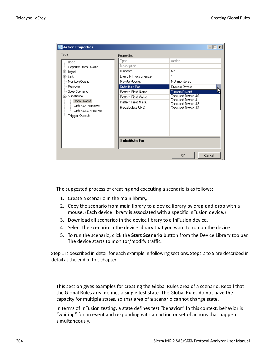 2 summary of scenario creation, 9 creating global rules | Teledyne LeCroy Sierra M6-2 SAS_SATA Protocol Analyzer User Manual User Manual | Page 366 / 496
