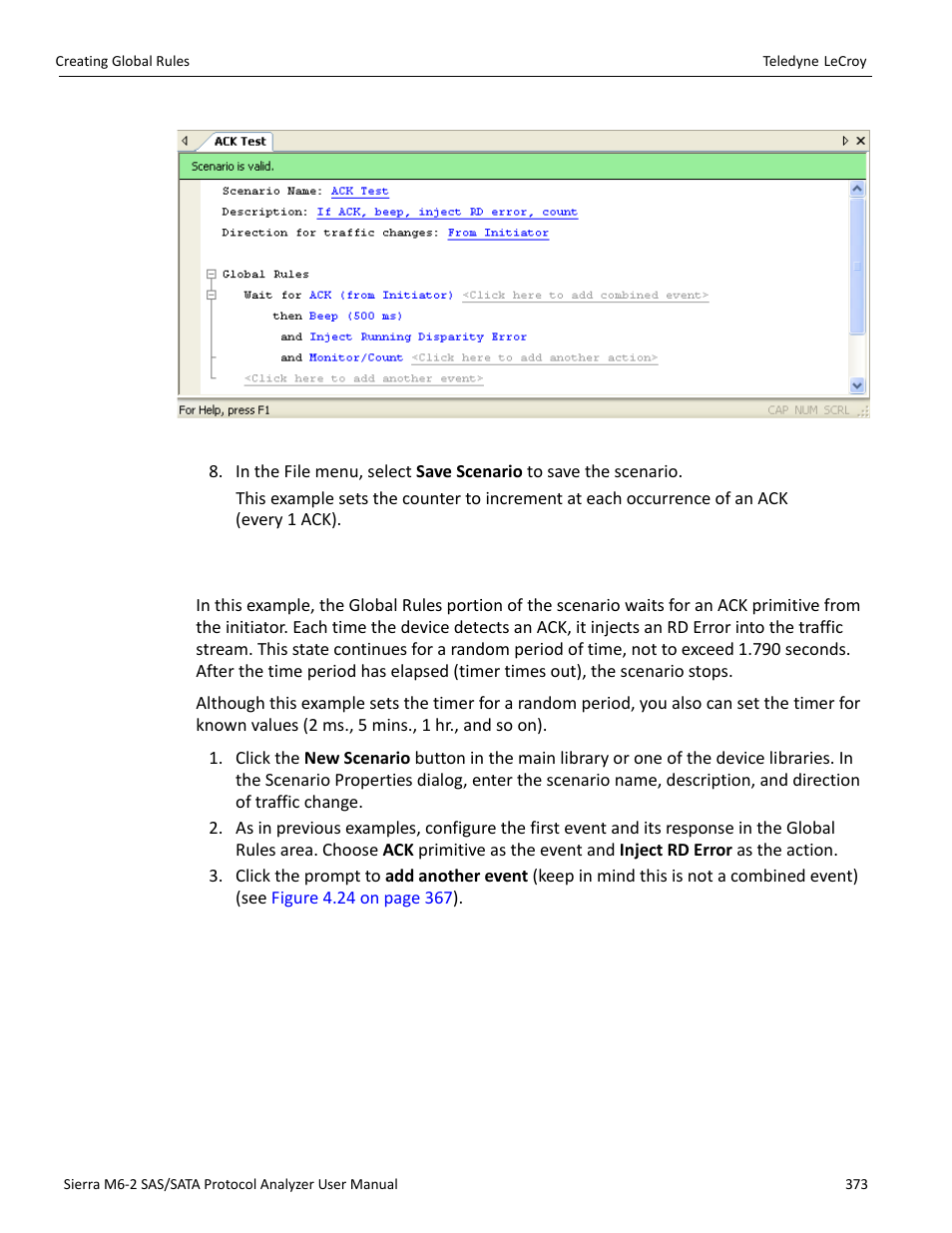 6 example 6: using timers | Teledyne LeCroy Sierra M6-2 SAS_SATA Protocol Analyzer User Manual User Manual | Page 375 / 496