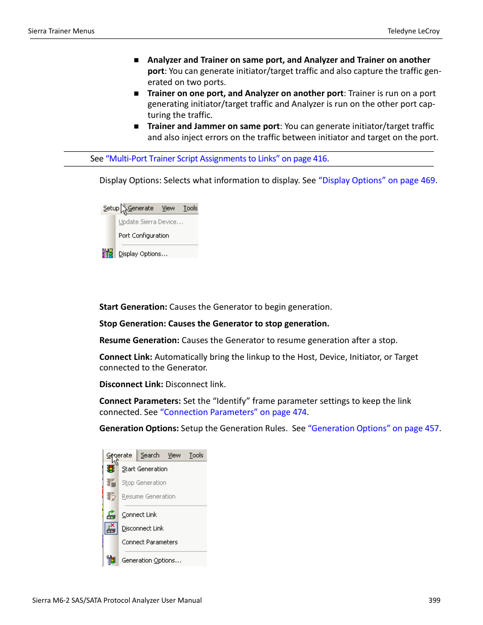 3 generate menu | Teledyne LeCroy Sierra M6-2 SAS_SATA Protocol Analyzer User Manual User Manual | Page 401 / 496