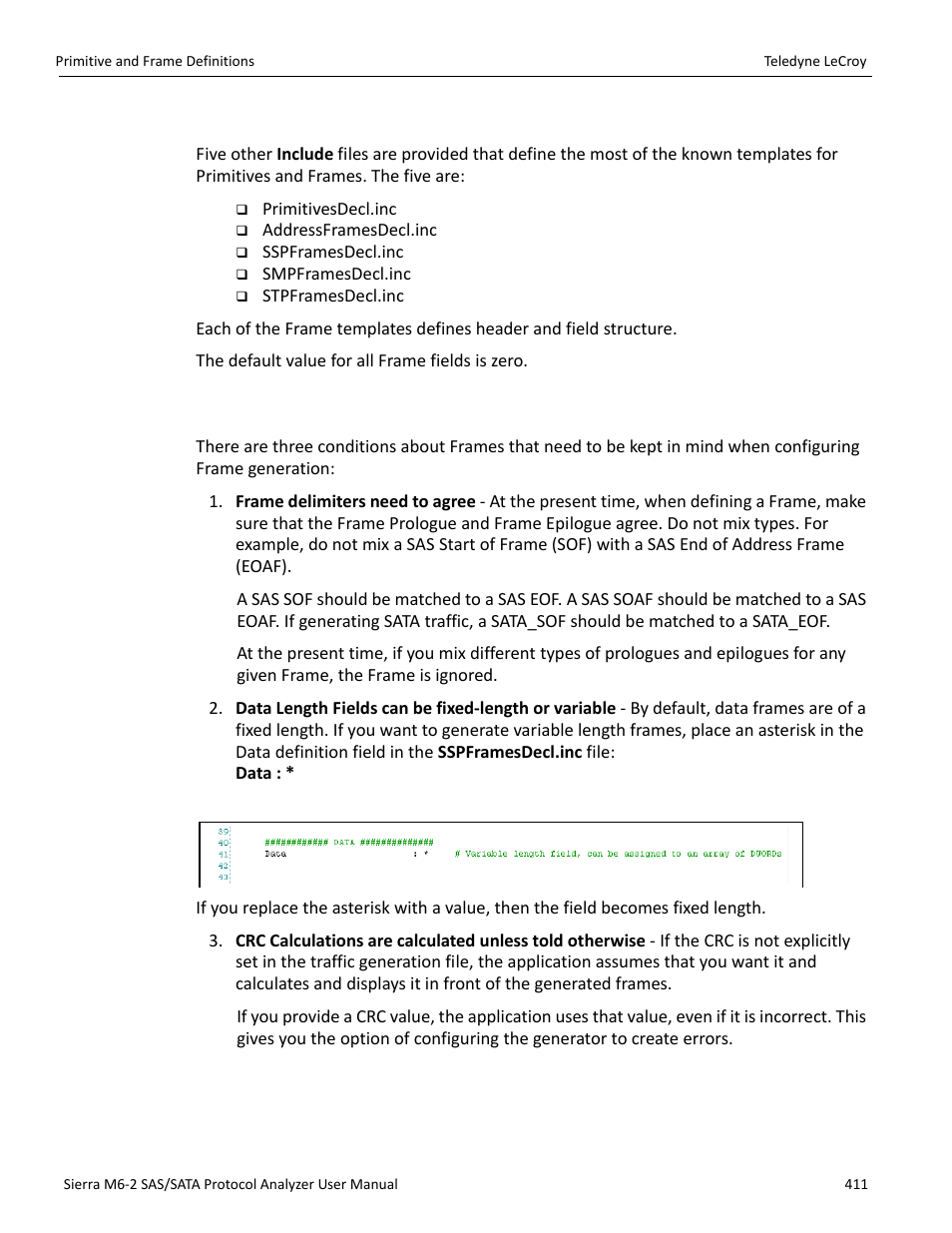 8 primitive and frame definitions, 1 special conditions for frames | Teledyne LeCroy Sierra M6-2 SAS_SATA Protocol Analyzer User Manual User Manual | Page 413 / 496