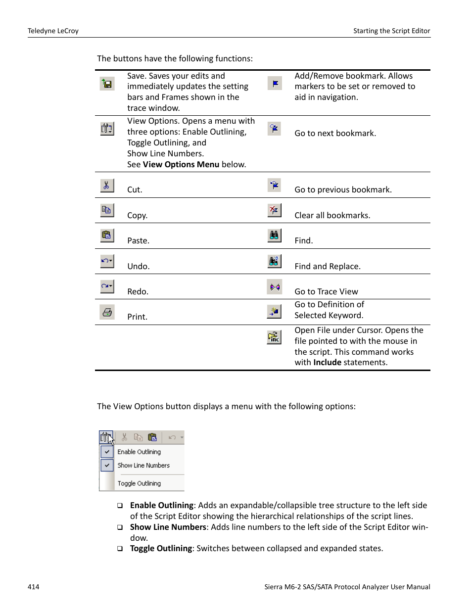 2 view options menu | Teledyne LeCroy Sierra M6-2 SAS_SATA Protocol Analyzer User Manual User Manual | Page 416 / 496