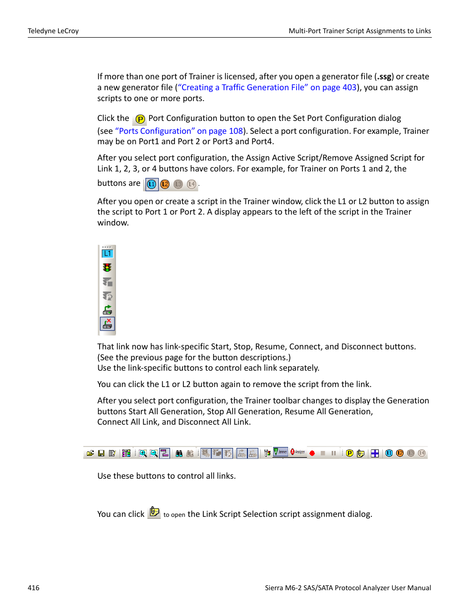 10 multi-port trainer script assignments to links, Multi‐port trainer script | Teledyne LeCroy Sierra M6-2 SAS_SATA Protocol Analyzer User Manual User Manual | Page 418 / 496