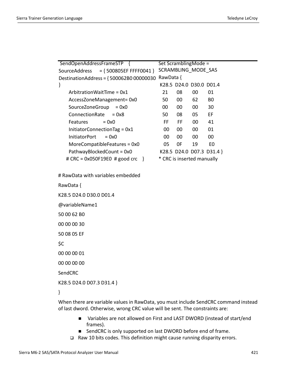 Teledyne LeCroy Sierra M6-2 SAS_SATA Protocol Analyzer User Manual User Manual | Page 423 / 496
