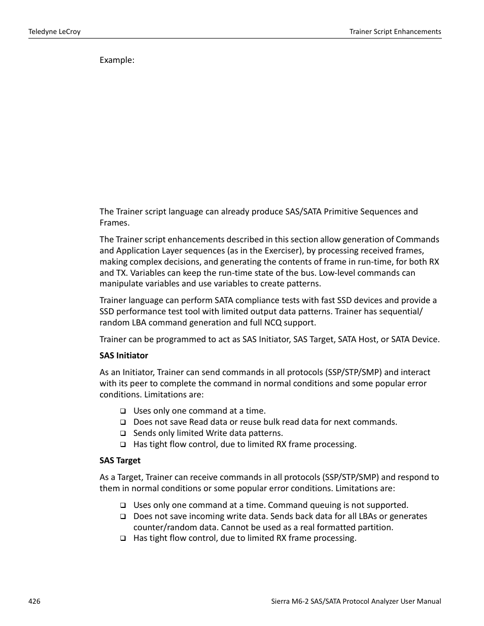 13 trainer script enhancements | Teledyne LeCroy Sierra M6-2 SAS_SATA Protocol Analyzer User Manual User Manual | Page 428 / 496