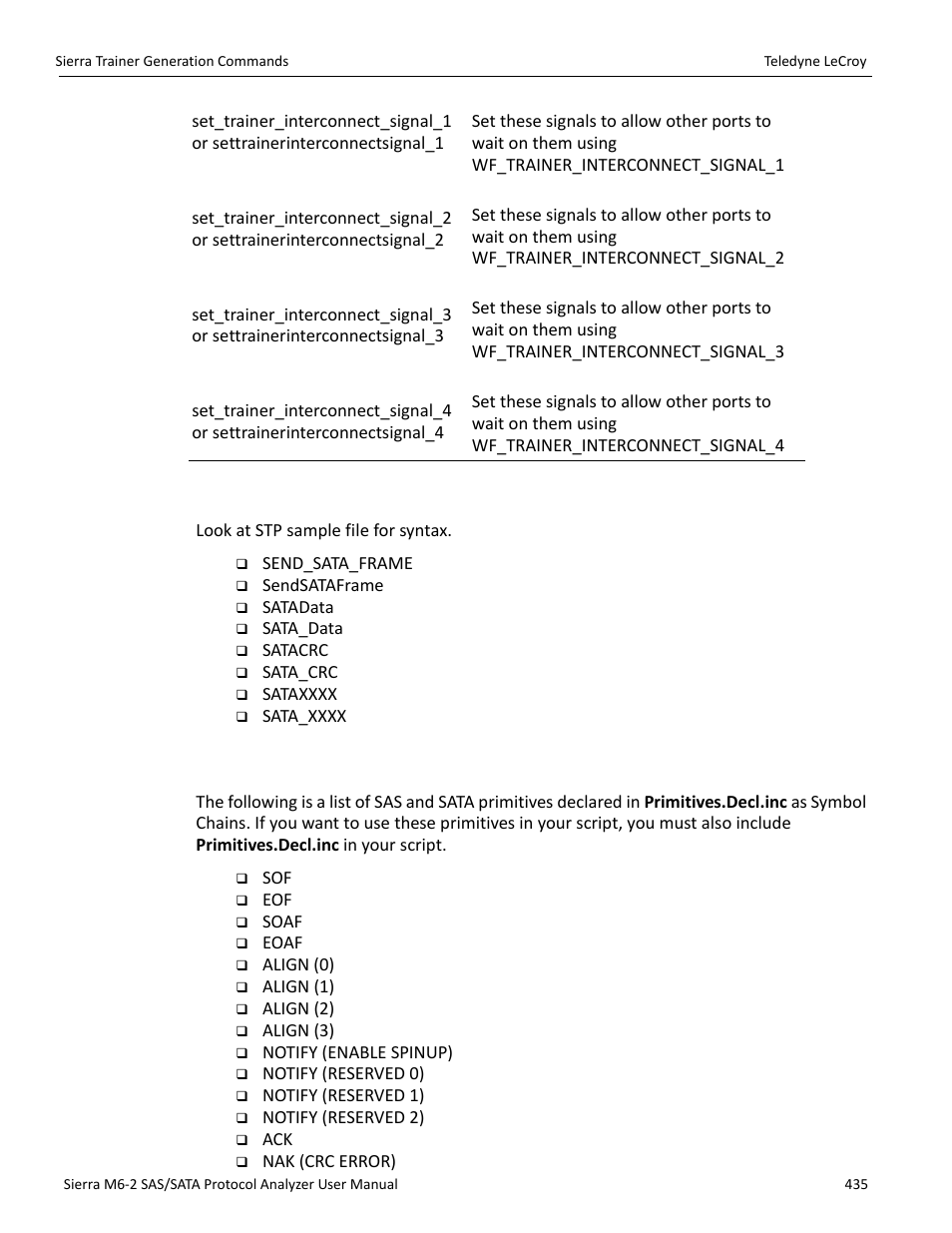 2 sata commands, 3 primitive commands | Teledyne LeCroy Sierra M6-2 SAS_SATA Protocol Analyzer User Manual User Manual | Page 437 / 496