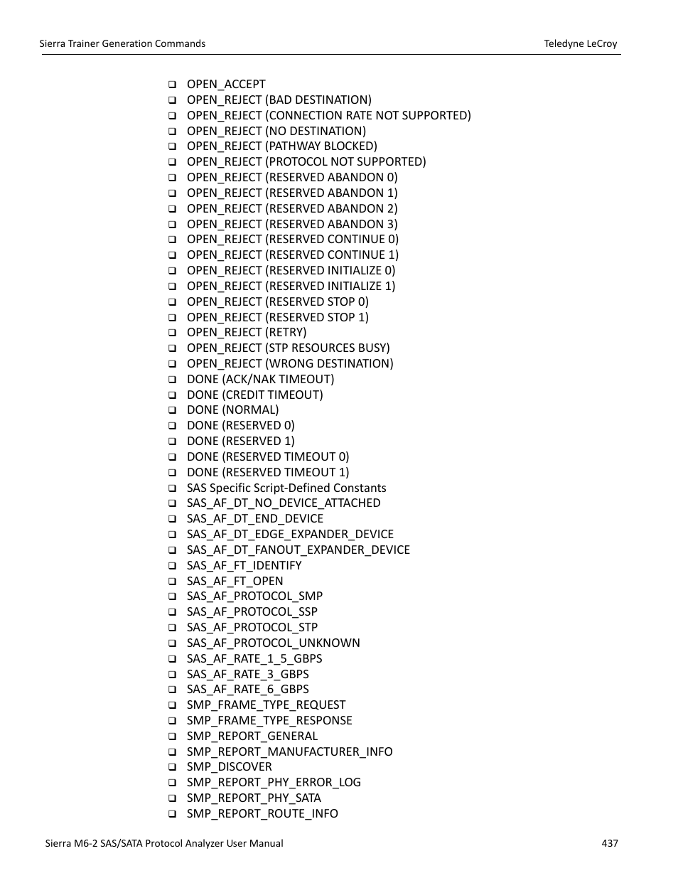 Teledyne LeCroy Sierra M6-2 SAS_SATA Protocol Analyzer User Manual User Manual | Page 439 / 496