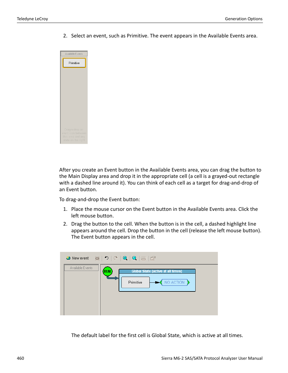 Dragging a button to the main display area | Teledyne LeCroy Sierra M6-2 SAS_SATA Protocol Analyzer User Manual User Manual | Page 462 / 496