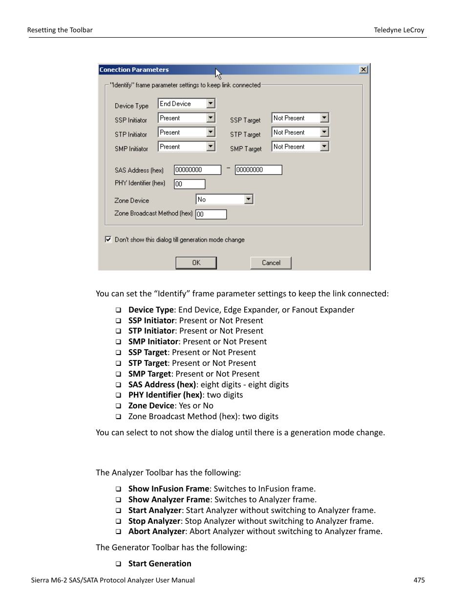 20 resetting the toolbar | Teledyne LeCroy Sierra M6-2 SAS_SATA Protocol Analyzer User Manual User Manual | Page 477 / 496