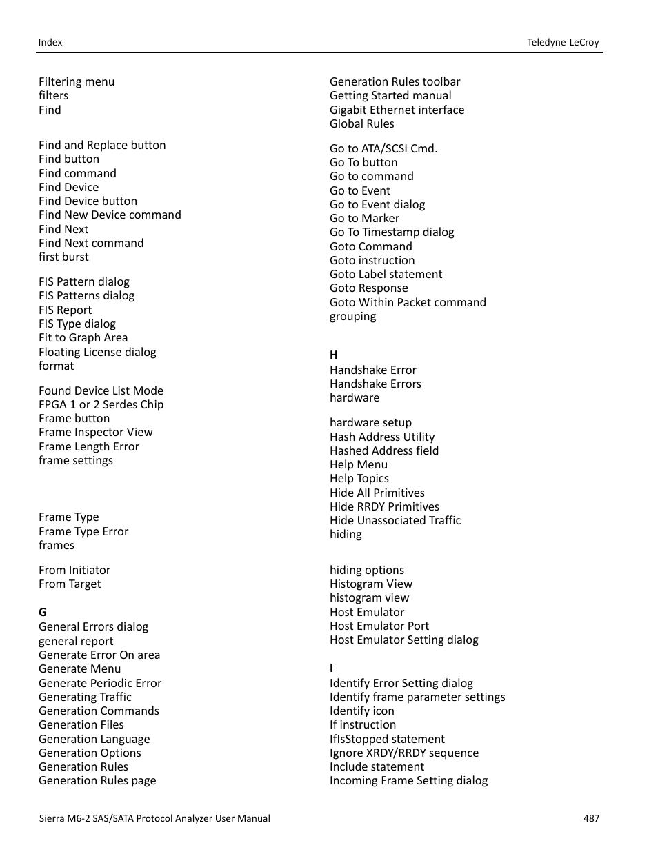 Teledyne LeCroy Sierra M6-2 SAS_SATA Protocol Analyzer User Manual User Manual | Page 489 / 496