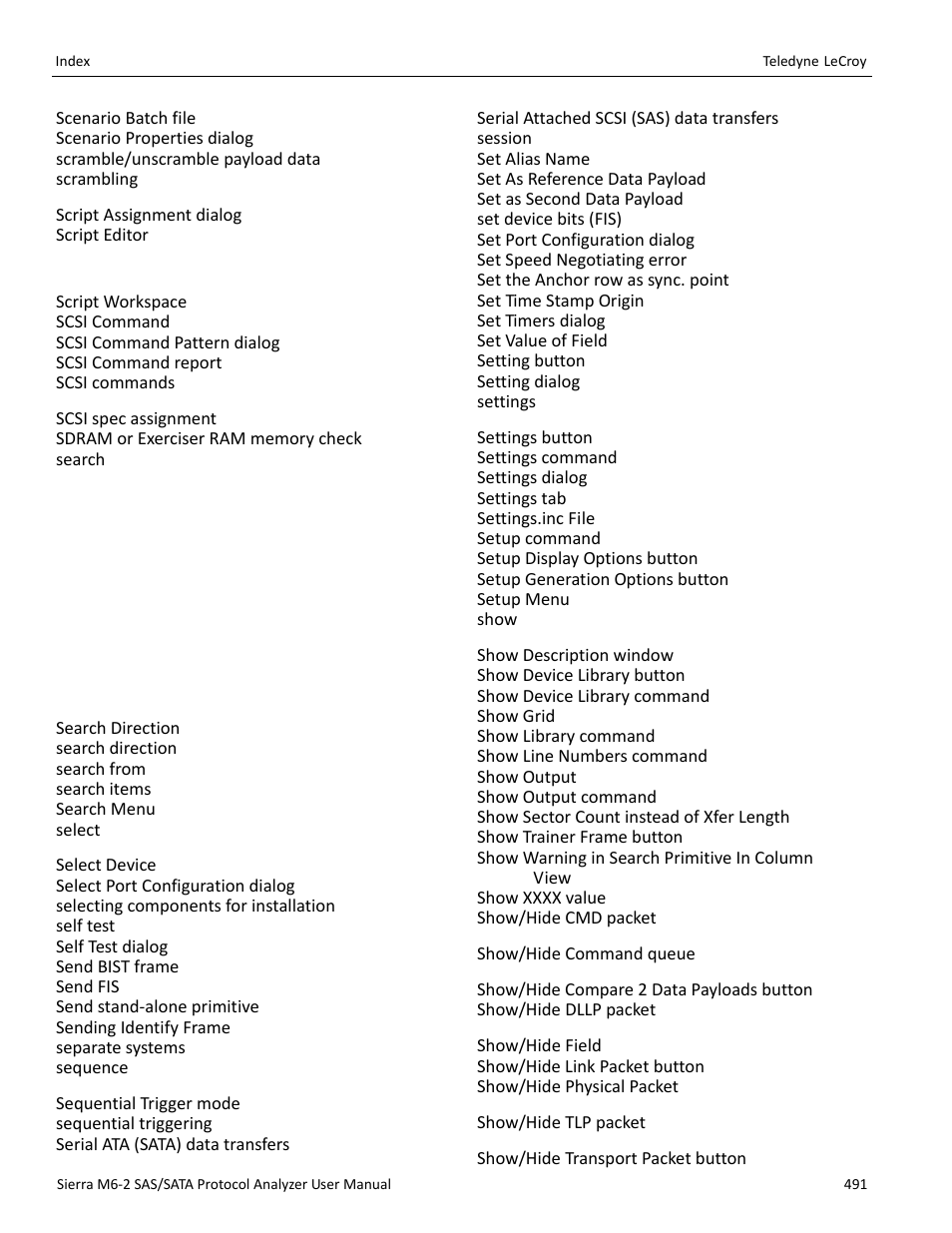 Teledyne LeCroy Sierra M6-2 SAS_SATA Protocol Analyzer User Manual User Manual | Page 493 / 496