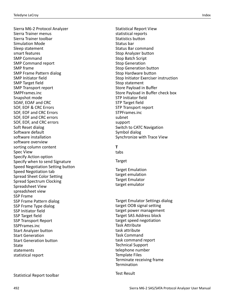 Teledyne LeCroy Sierra M6-2 SAS_SATA Protocol Analyzer User Manual User Manual | Page 494 / 496