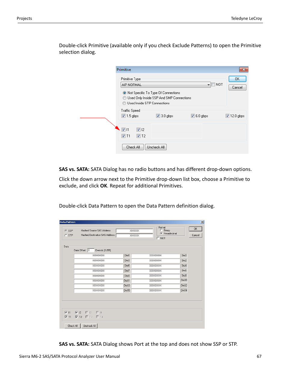 Primitive, Data pattern, Figure 2.19 on | Teledyne LeCroy Sierra M6-2 SAS_SATA Protocol Analyzer User Manual User Manual | Page 69 / 496