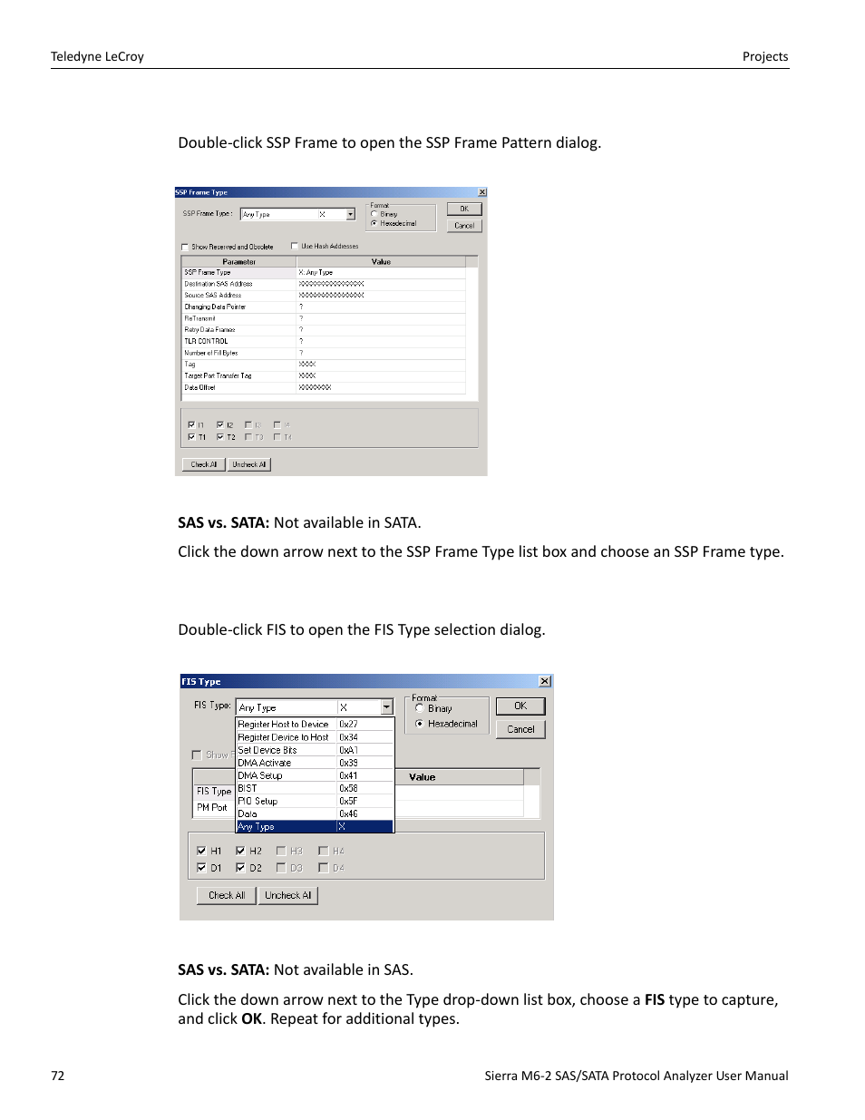 13 ssp frame (sas only) | Teledyne LeCroy Sierra M6-2 SAS_SATA Protocol Analyzer User Manual User Manual | Page 74 / 496