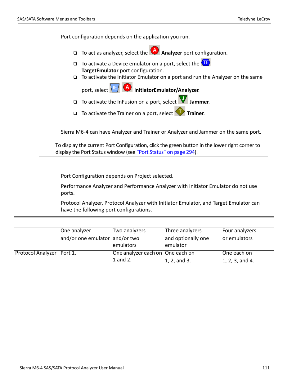 Port configuration and projects | Teledyne LeCroy Sierra M6-4 SAS_SATA Protocol Analyzer User Manual User Manual | Page 113 / 498