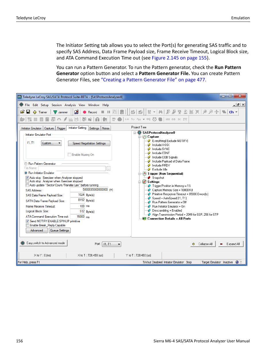 8 initiator setting tab (sas only) | Teledyne LeCroy Sierra M6-4 SAS_SATA Protocol Analyzer User Manual User Manual | Page 158 / 498