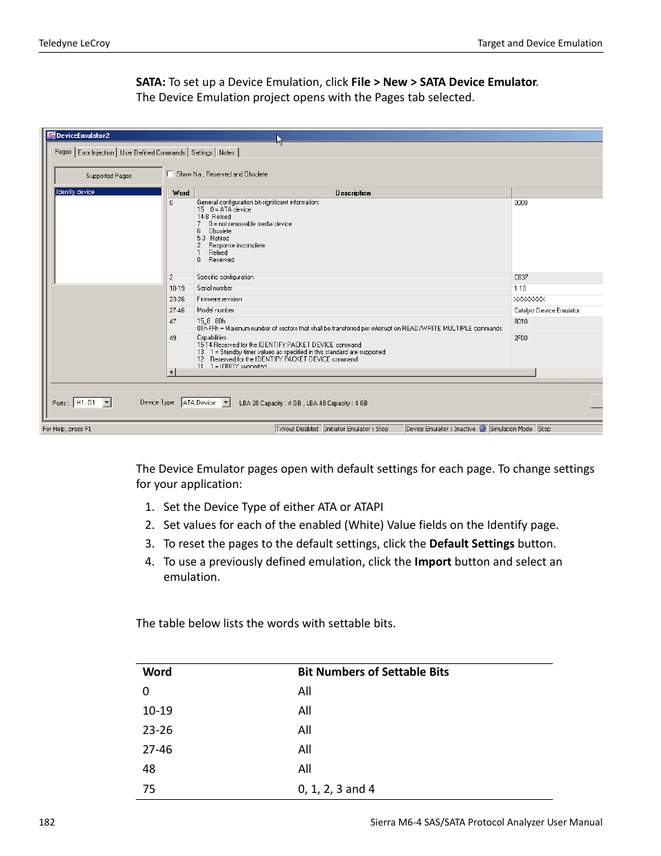 Words with settable bits | Teledyne LeCroy Sierra M6-4 SAS_SATA Protocol Analyzer User Manual User Manual | Page 184 / 498