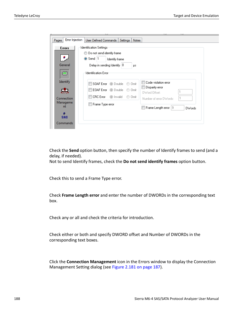 3 connection management (sas only) | Teledyne LeCroy Sierra M6-4 SAS_SATA Protocol Analyzer User Manual User Manual | Page 190 / 498