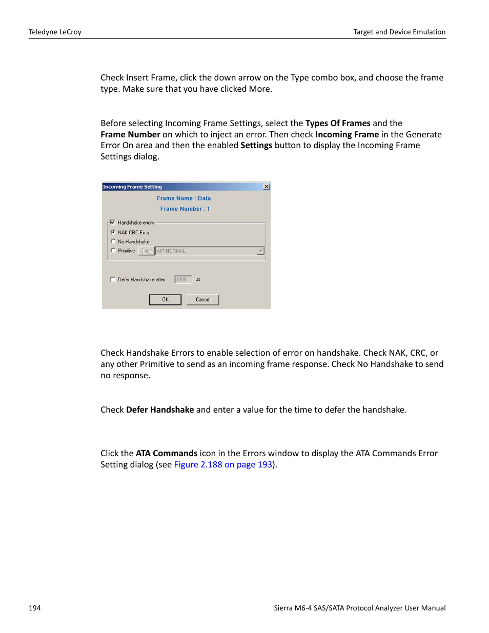 5 ata commands errors (sata only) | Teledyne LeCroy Sierra M6-4 SAS_SATA Protocol Analyzer User Manual User Manual | Page 196 / 498